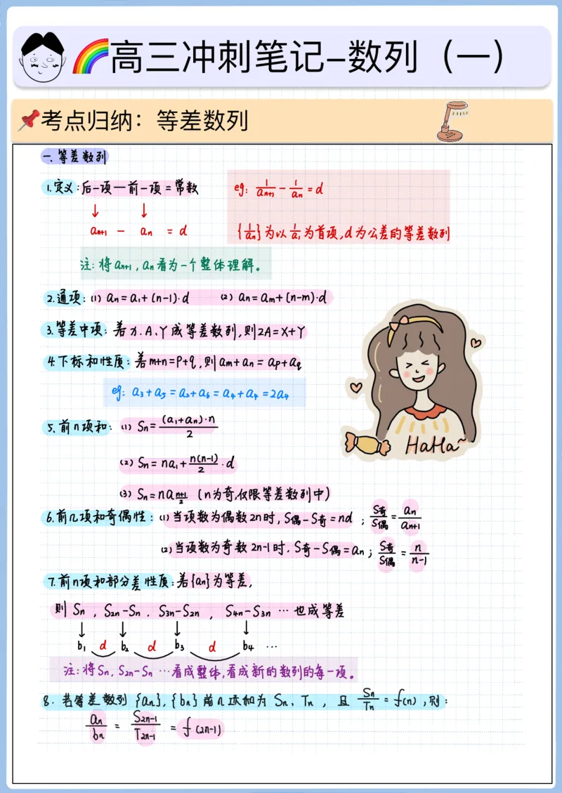 《高三冲刺笔记-数列01～10（空白版）_2026版高中《二三轮复习+冲刺复习》_高考数学冲刺笔记猫老师猫老师2026版高考数学冲刺笔记+猫老师2026年高考数学考点一遍过全套(完整版)》第1页预览