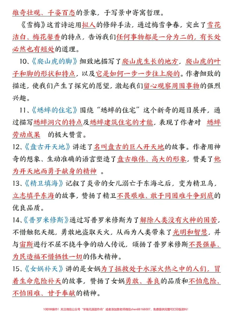 《四年级上册语文期末总复习重点知识总结。四年级上册语文期末复习课内重点知识点梳理总结29页全#四年级#四年级上册语文#期末复习#四年级语文#关注我持续更新小学知识》第7页预览
