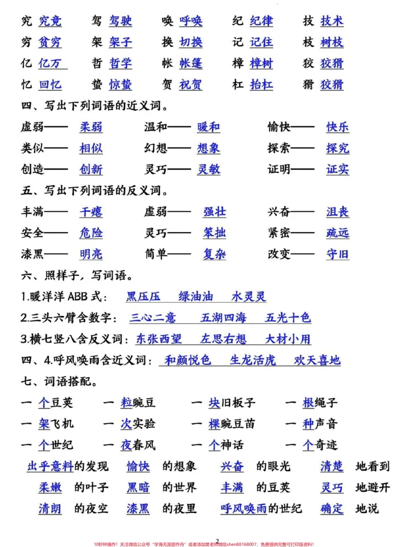 《四年级上册第二单元核心考点复习。#四年级#四年级语文#四年级上册语文#小学语文#单元测试卷_最新小学1-9年级各科+幼升小+综合类学习资源汇总包》第2页预览