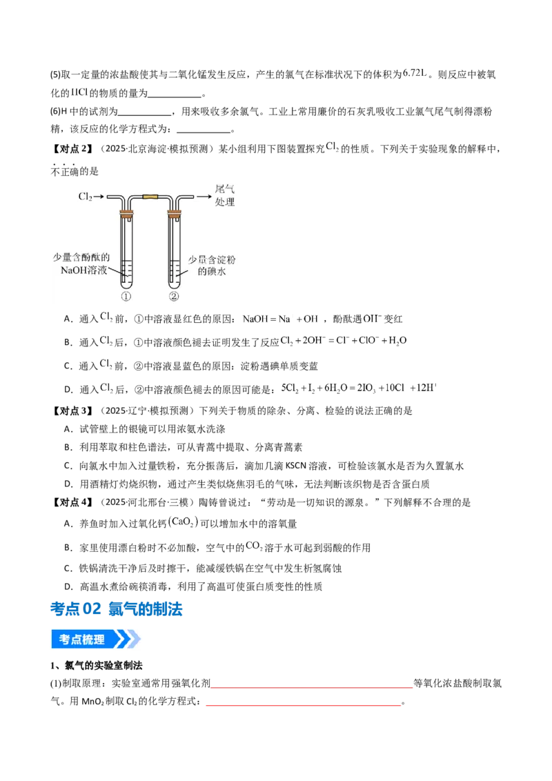 《专题01氯及其重要化合物（高效培优讲义）（学生版）_高考一二三轮复习_化学_2026年高考化学一轮_2026年高考化学一轮复习考点精讲精练（新高考通用）-G58_2026版》第9页预览