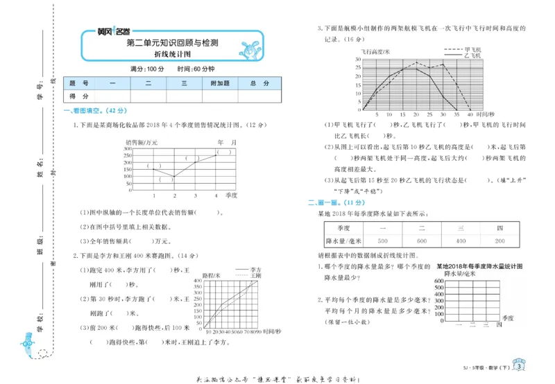 《黄冈名卷五年级下册数学苏教版_07.小学语文、英语、数学专区_1~6年级全册黄冈名卷_5年级黄冈名卷_下册数学》第6页预览