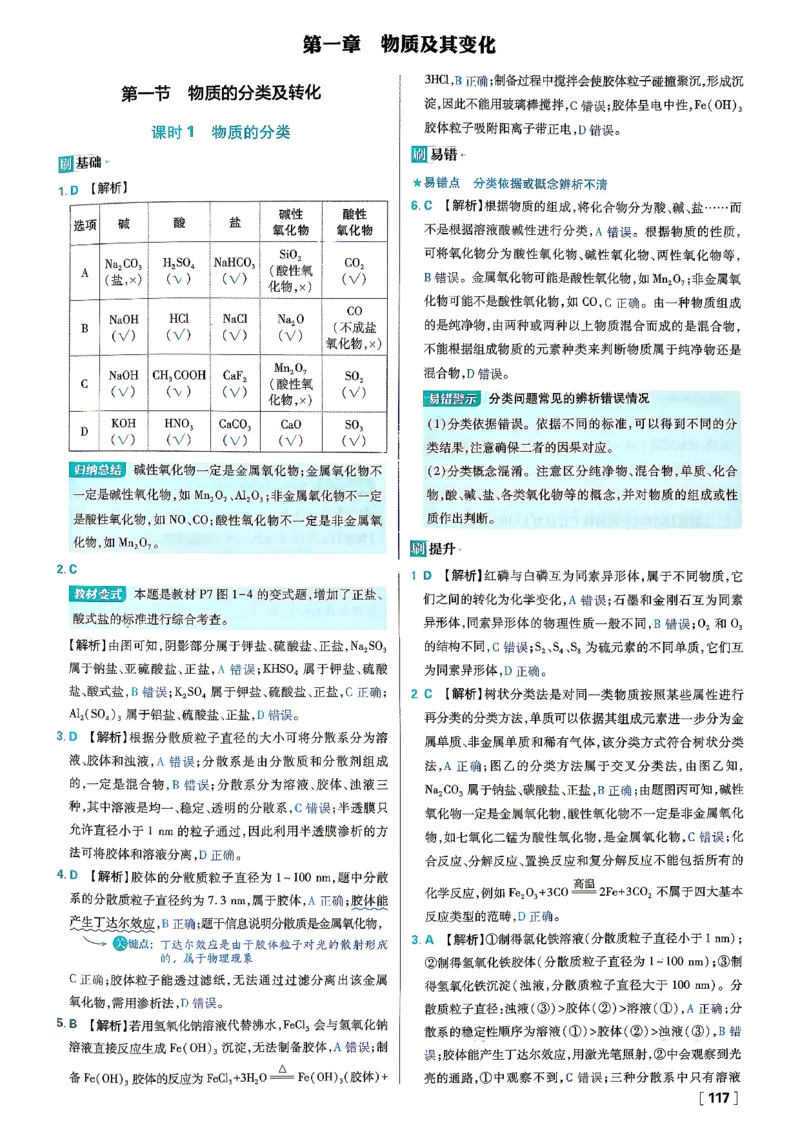 《高中必刷题化学答案_2027高中必刷题_必刷题2027_2027高一高二必刷题_化学_2027必刷题必修一化学》第3页预览
