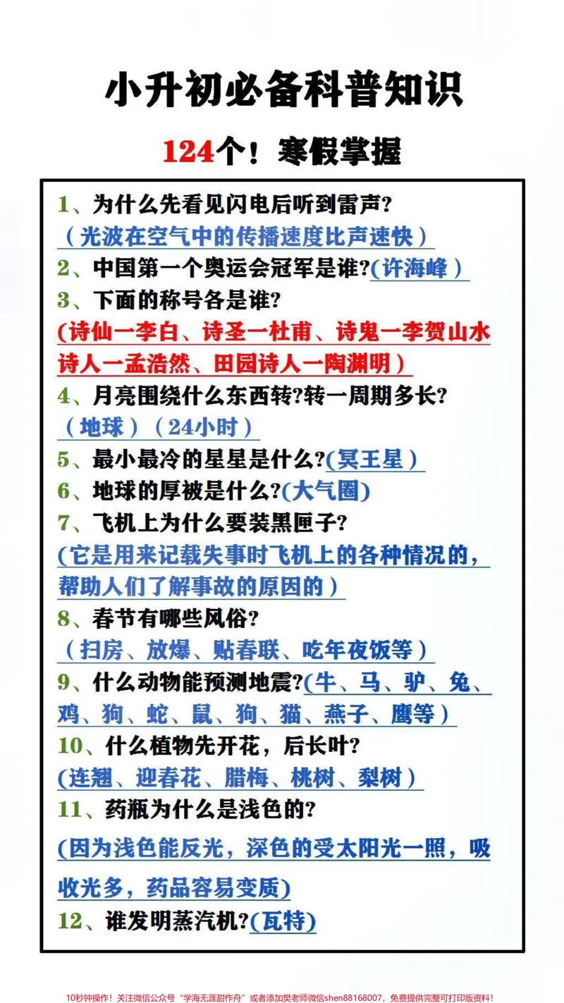 《寒假掌握,替孩子保存起来吧#学习#知识分享_最新小学1-9年级各科+幼升小+综合类学习资源汇总包_价值20万元!最新小学1-9年级各科+幼升小+综合类学习资源汇总包》第1页预览