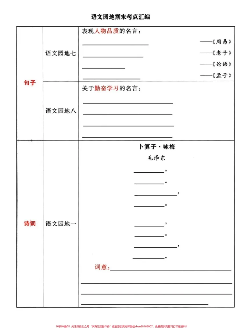 《四年级下册语文1-8单元课内知识回顾拓展。1-8单元要点汇编，回顾积累训练。有答案，独立练习完书本知识可以说信手拈来了。#四年级下册语文#四年级下册语文重点考点复习#知识点总结#四年级下册语文园地#四年级下册语文期末考点-副本》第2页预览