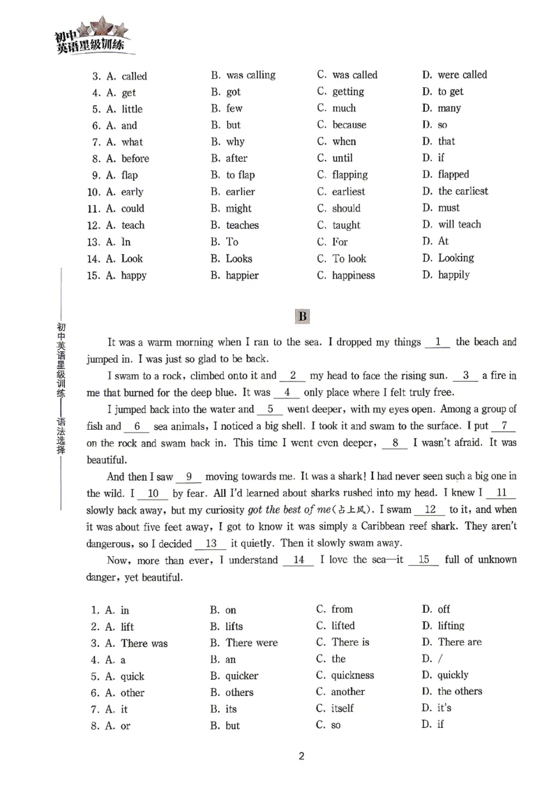《英语星级题库丛书挑战新中考_2026秋初中教辅合集_2027《初中英语星级训练•语法选择》挑战新中考》第4页预览