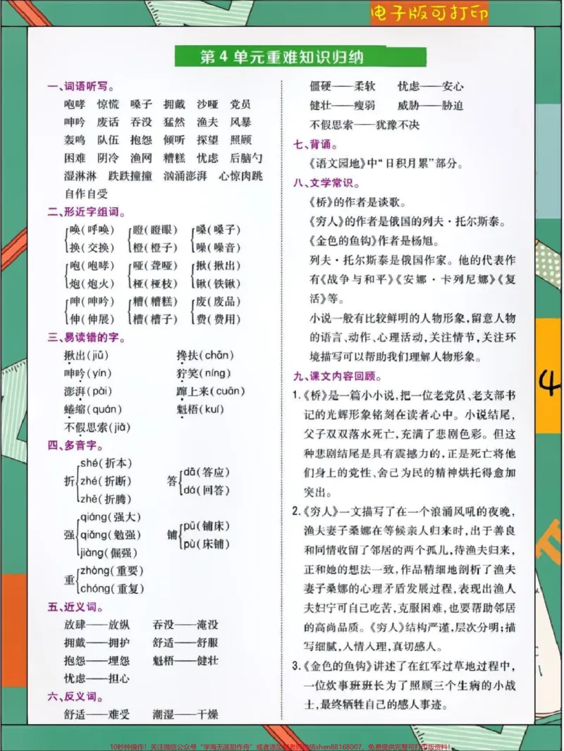 《小学6年级语文上册重难点知识归纳。#关注我持续更新小学知识#知识点总结#学习资料分享#小学语文必考知识点盘点#六年级@qunju888.com小助手@qunju888.com创作者中心@qunju888.com热点宝》第4页预览
