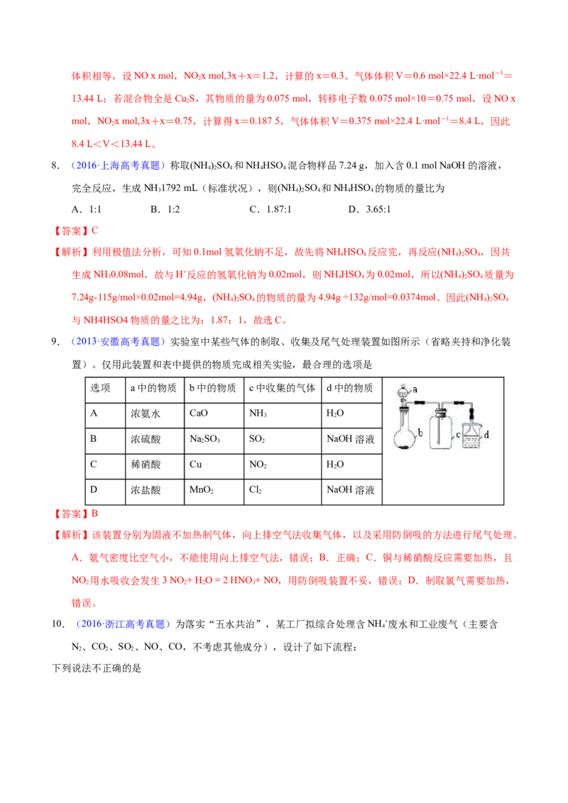 《专题21氮及其化合物（教师版）_初高中资料库_高中资料库（转存避免链接过期失效）_高中化学》第5页预览