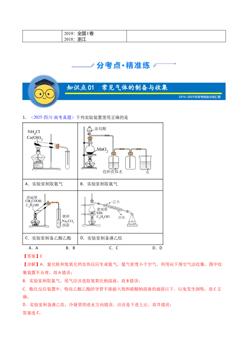 《专题55常见物质的制备（教师版）_高考一二三轮复习_化学_2026年-化学高考专项复习_十年（2016-2025）高考化学真题分类汇编（全国通用）-G15》第2页预览