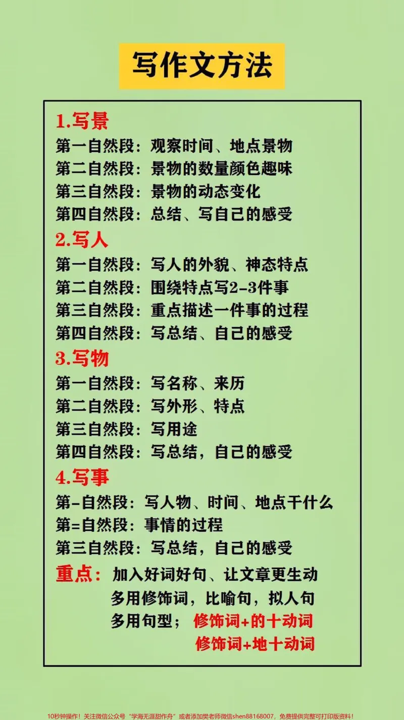 《写作文方法常用好词#学习#语文_最新小学1-9年级各科+幼升小+综合类学习资源汇总包_价值20万元!最新小学1-9年级各科+幼升小+综合类学习资源汇总包》第1页预览