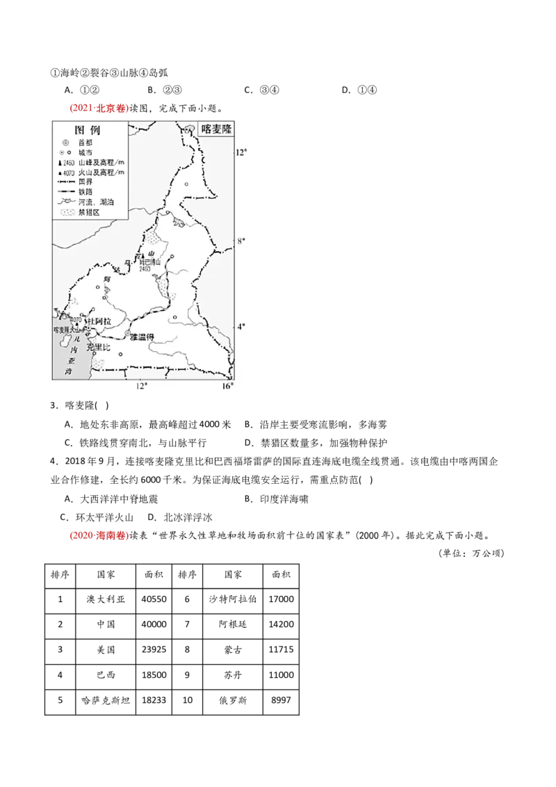 《专题17区域地理-十年（2014-2023）高考地理真题分专题训练（学生版）_初高中资料库_高中资料库（转存避免链接过期失效）_高中地理》第2页预览