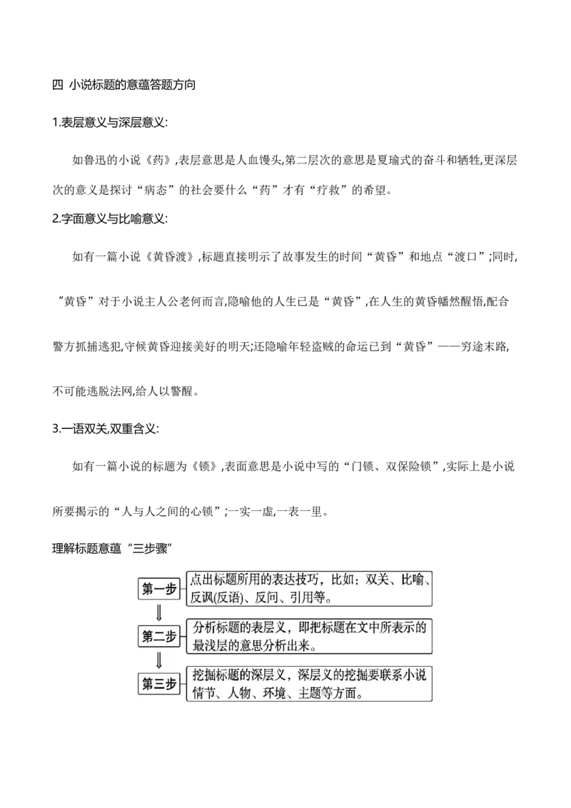 《13分析探究小说标题的作用和意蕴（全国通用）_语文_一轮复习_2024年_2024高考语文一轮复习文学类小说散文阅读全国通用_资料》第3页预览