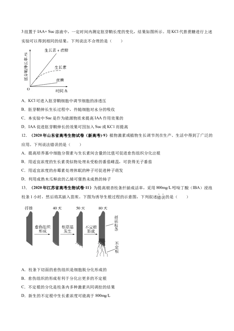 《专题10植物生命活动的调节-十年（2013-2022）高考生物真题分项汇编（全国通用）（学生版）_初高中资料库_高中资料库（转存避免链接过期失效）_高中生物》第3页预览