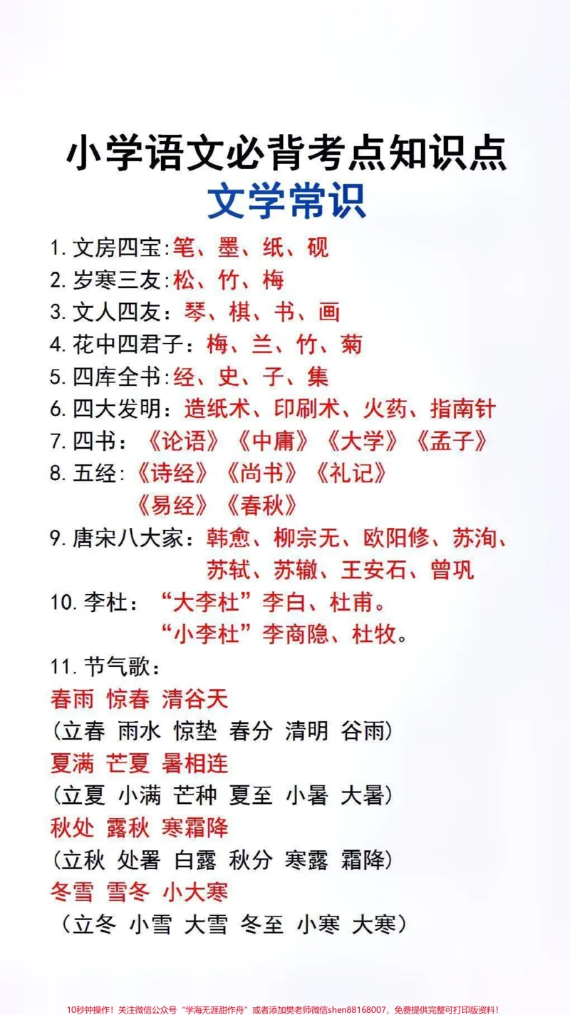 《小学必考知识点文学常识#必考考点#小学语文#文学常识_最新小学1-9年级各科+幼升小+综合类学习资源汇总包_价值20万元！最新小学1-9年级各科+幼升小+综合类学习资源汇总包》第2页预览