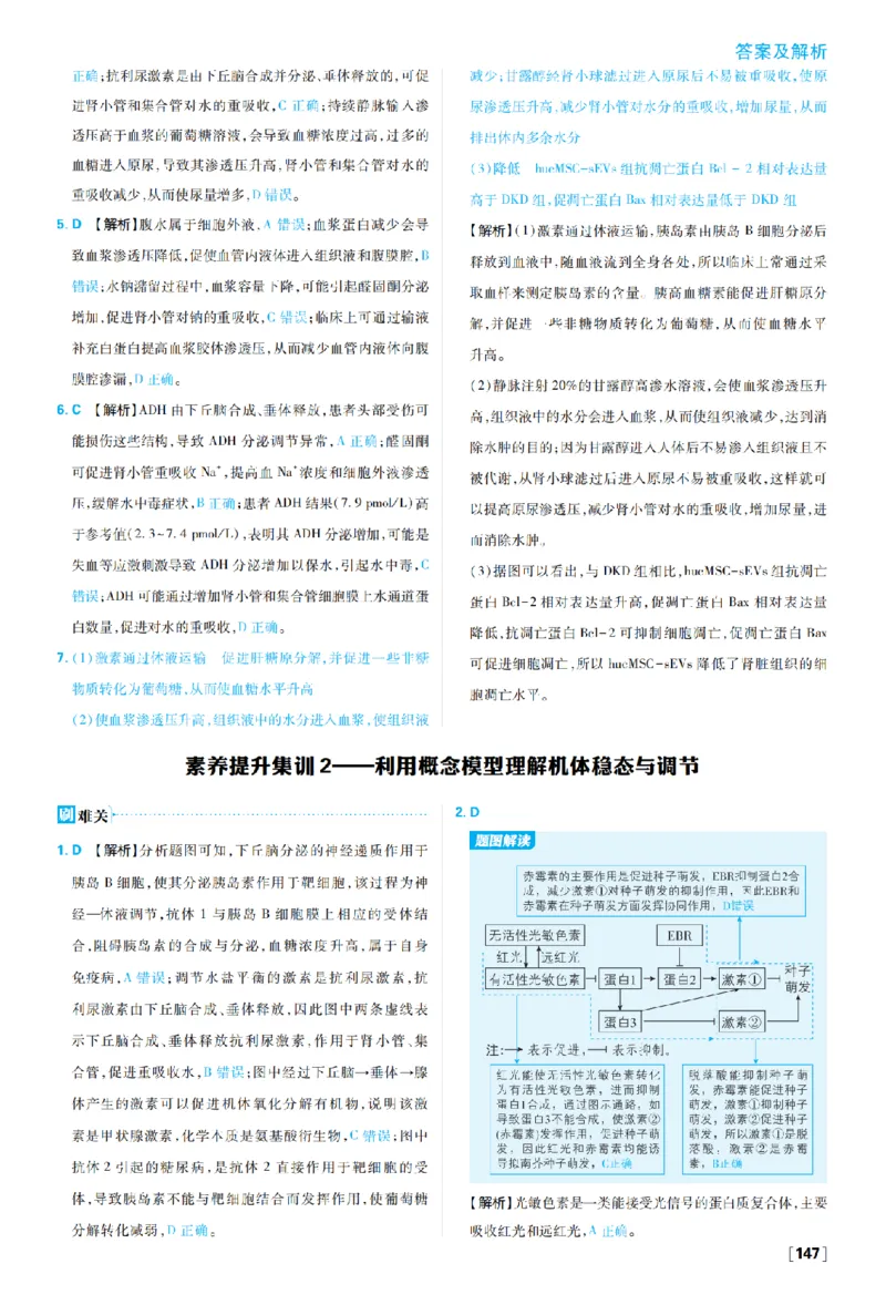 《素养提升集训2——利用概念模型理解机体稳态与调节_2027高中必刷题_必刷题2027_2027高一高二必刷题_生物_生物选择性必修一人教版_生物选择性必修1_图书答案》第1页预览