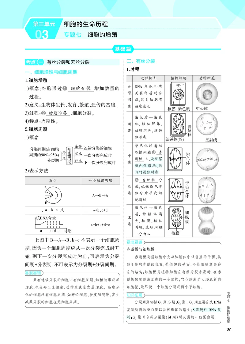 《2_07-专题七　细胞的增殖（教参电子书—知识讲解）_2024版教学资源包_2024版.新高考版生物.5·3A版_7_专题七细胞的增殖_4_PDF教参电子书》第1页预览
