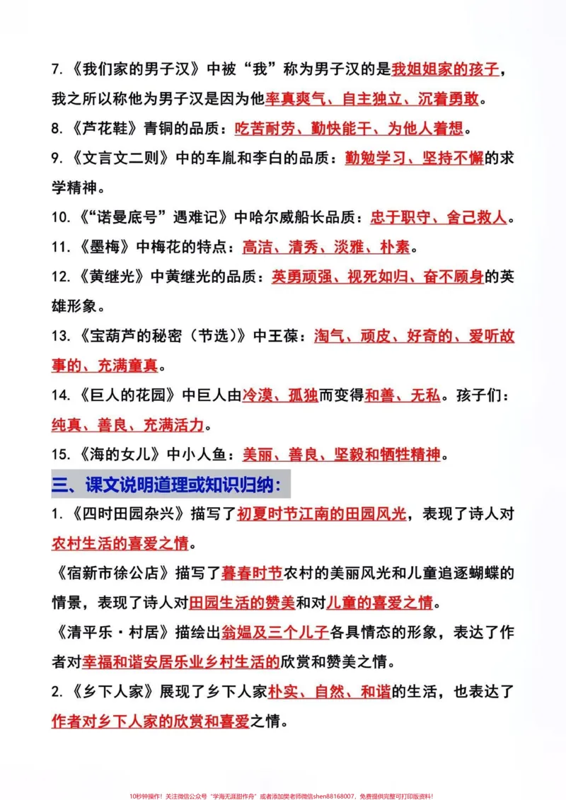 《四年级下册语文全册知识要点！！#创作灵感班主任给同学们整理了四年级下册全册重点知识点⚠️一篇搞定全书知识点！吃透这八页纸，考试就想抄答案！家长赶快给孩子打印出来学习吧#四年级语文#四年级下册语文#知识点总结#必考考点》第3页预览