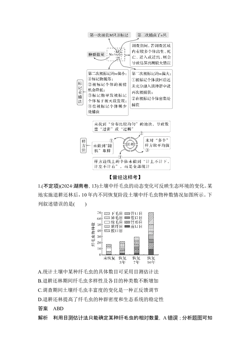 《课时2生态调查方法汇总、食物链(网)和能量流动模型分析、碳达峰和碳中和(1)_2026版高中《二三轮复习+冲刺复习》_另附1套Word版题库_第一篇 大概念专题突破》第3页预览