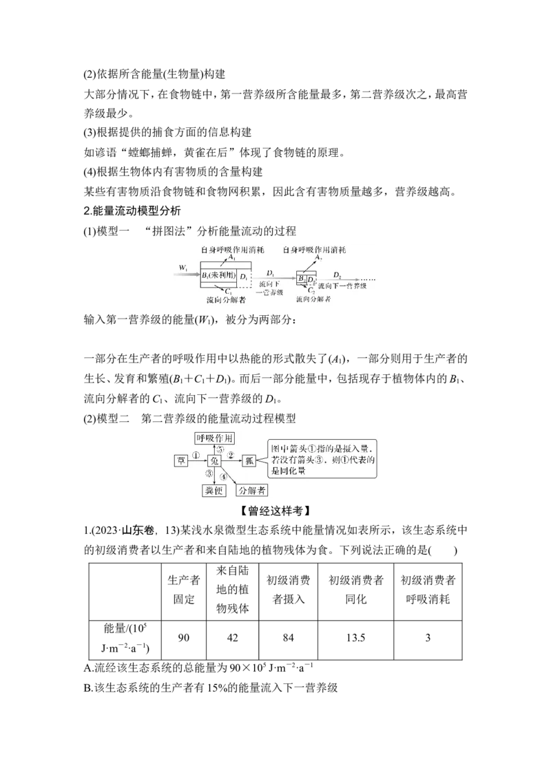 《课时2生态调查方法汇总、食物链(网)和能量流动模型分析、碳达峰和碳中和(1)_2026版高中《二三轮复习+冲刺复习》_另附1套Word版题库_第一篇 大概念专题突破》第7页预览
