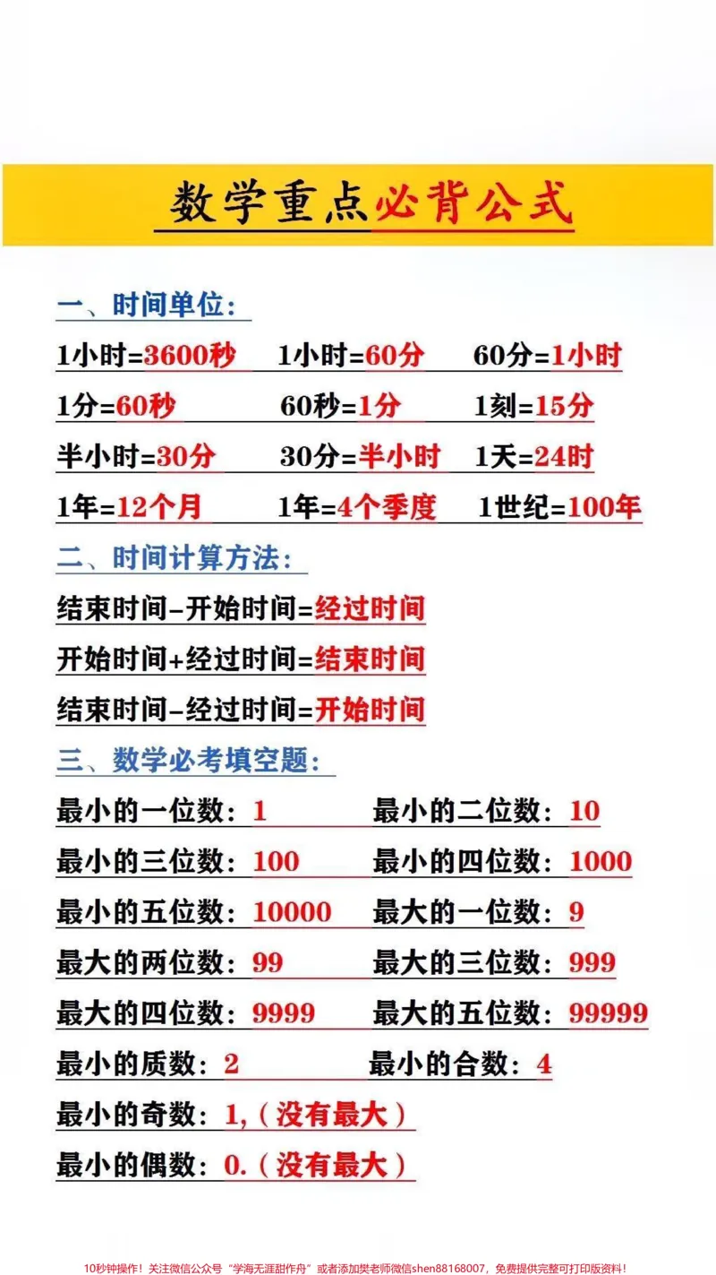 《数学重点必备公式#小学数学_最新小学1-9年级各科+幼升小+综合类学习资源汇总包_价值20万元!最新小学1-9年级各科+幼升小+综合类学习资源汇总包_综合类一线老师整理版资源(全网独家)》第1页预览