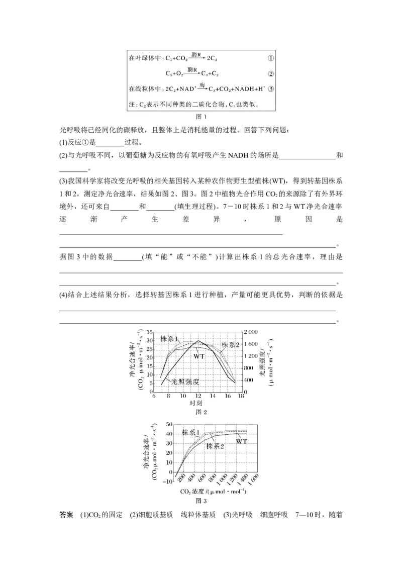 《第一部分　专题二　热点聚焦2　碳的固定和光呼吸(1)_2026版高中《二三轮复习+冲刺复习》_教师用书Word版文档_第一部分　专题复习》第5页预览