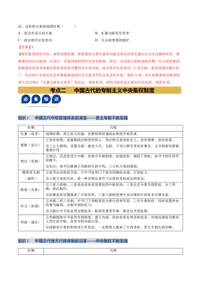 《专题01中国古代国家制度体系（复习讲义）（黑吉辽蒙专用）（教师版）_高考一二三轮复习_历史_2026年-历史高考二轮复习_2026年高考历史二轮复习讲义+练习（黑吉辽蒙专用）-G445_2026版》第9页预览