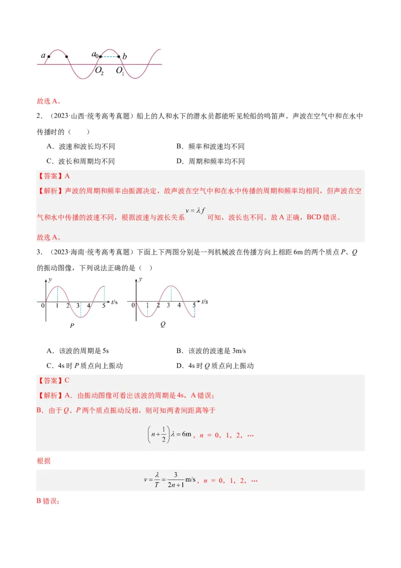 《专题33机械波（一）（解析版）-十年（2014-2023）高考物理真题分项汇编（全国通用）_初高中资料库_高中资料库（转存避免链接过期失效）_高中物理》第2页预览
