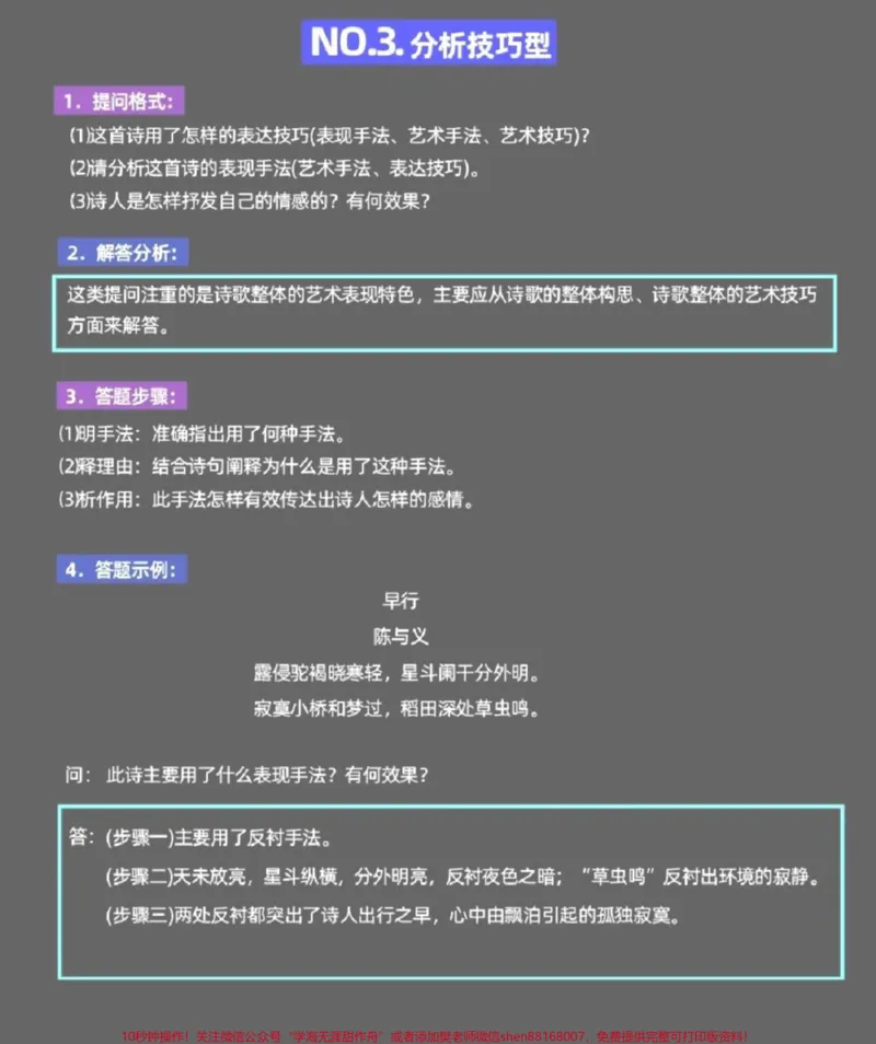 《分享给那些语文不好的同学一份语文诗歌鉴赏答题模板，真的太绝了#语文#图文伙伴计划#答题技巧#知识点总结#qunju888.com图文来了_最新小学1-9年级各科+幼升小+综合类学习资源汇总包》第3页预览