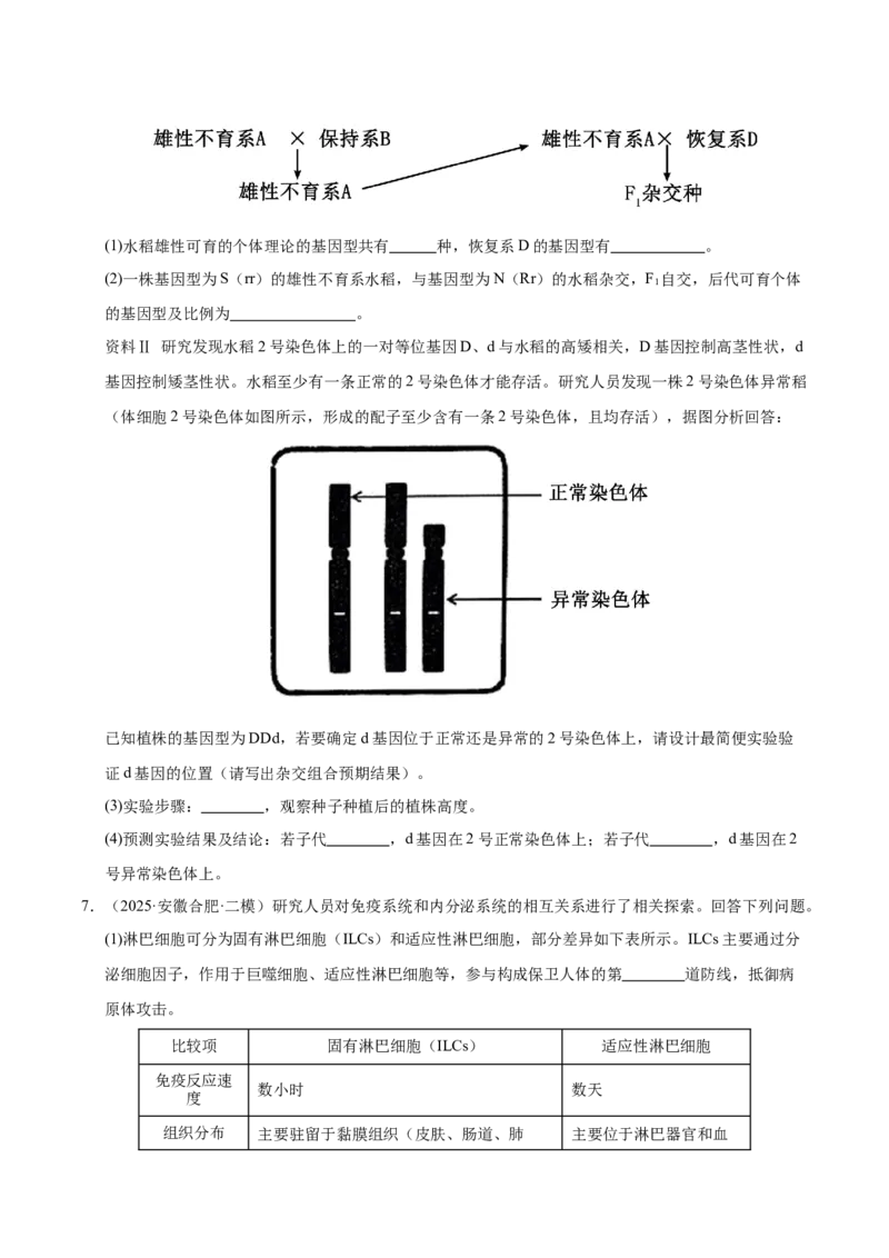 《专题09实验与探究（学生版）_高考一二三轮复习_生物_2026年-生物高考专项复习_2025年高考生物二模试题分类汇编（安徽专用）》第4页预览