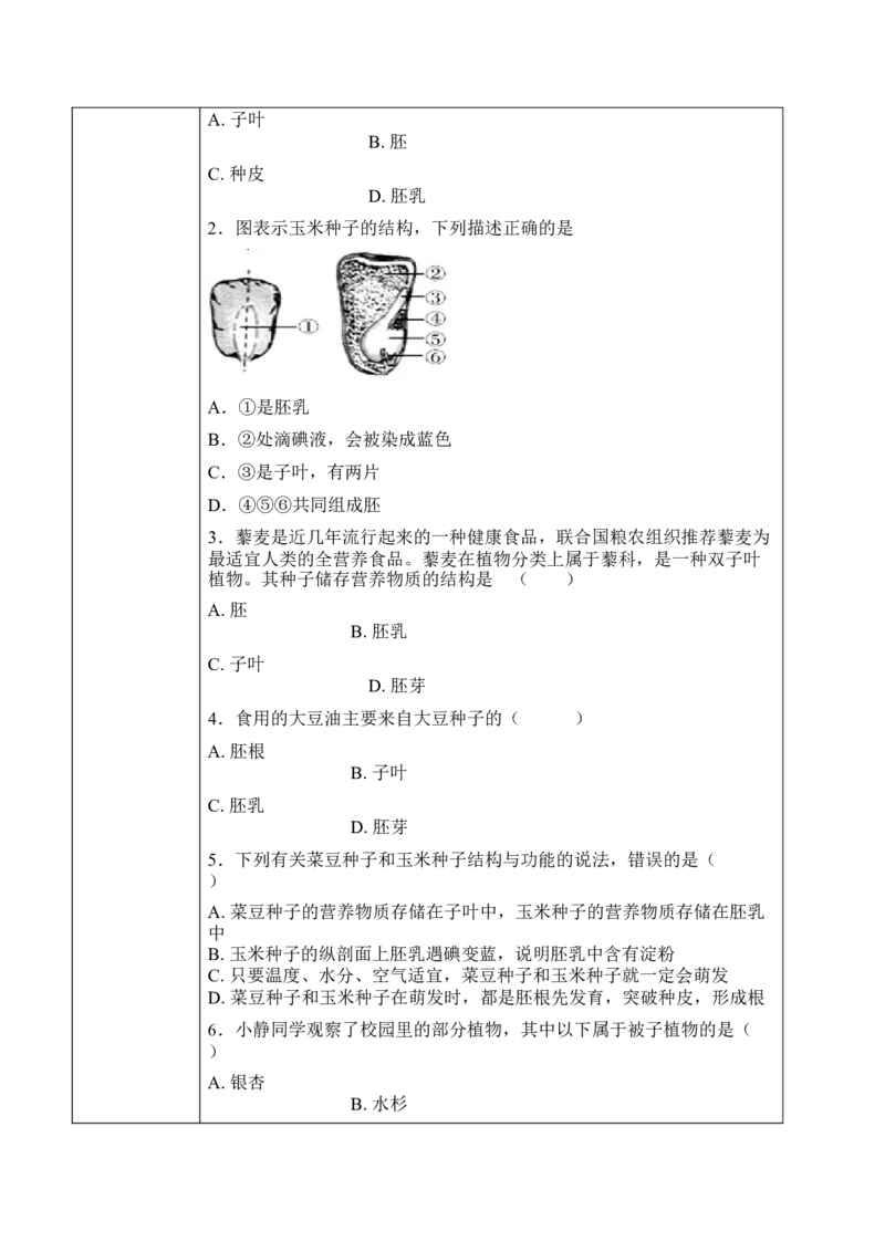《3.1.2种子植物（学案）-2022-2023学年七年级生物上册同步优质备课资源（人教版）_初中全科知识点总结和试卷_赠送习题试卷_初中3年学习辅助资料_1、初中学习资料_4-6、生物_同步练习-138份》第3页预览