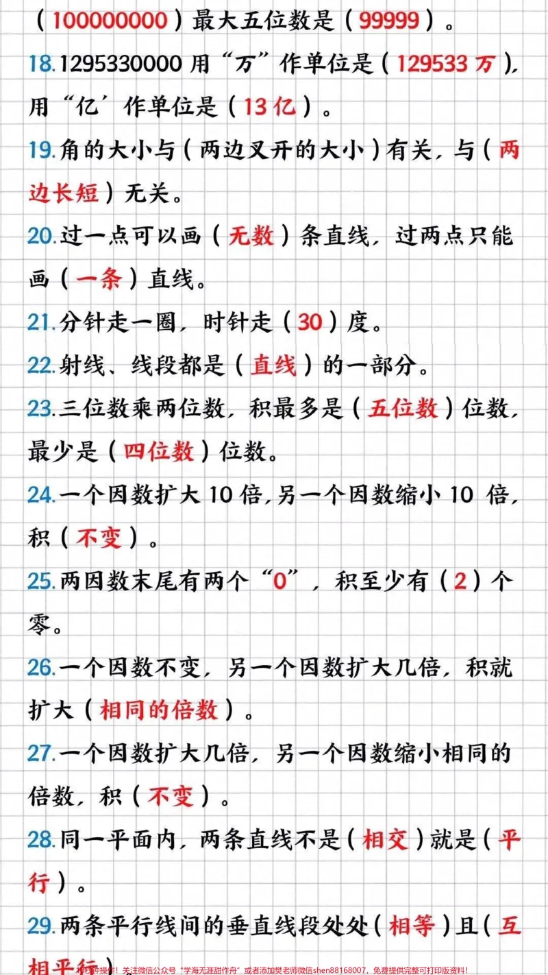 《四年级上册数学考点集锦。#知识分享#四年级#数学#学习#家长收藏孩子受益_最新小学1-9年级各科+幼升小+综合类学习资源汇总包_四年级一线老师整理版资源(全网独家)》第2页预览
