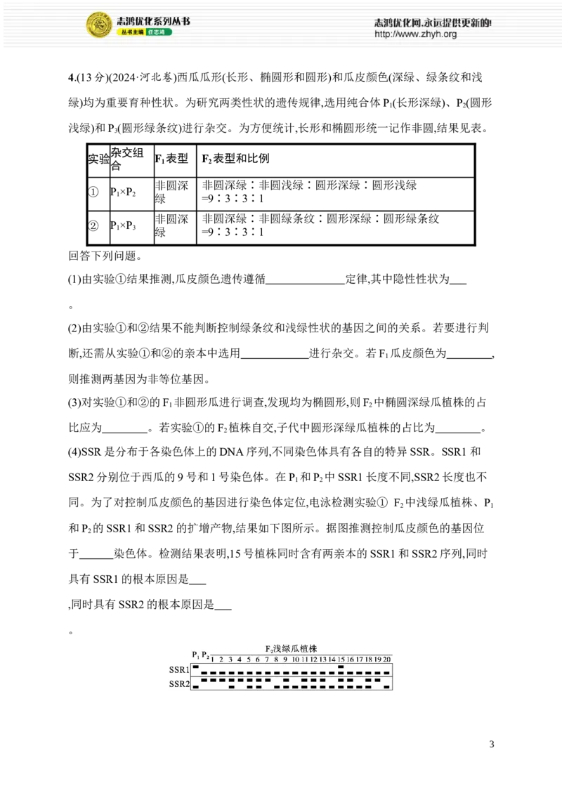 《限时练13　基因定位_2026版高中《二三轮复习+冲刺复习》_高考二轮2026年高考总复习《优化设计二轮复习》优化设计二轮用书+课后习题+PPPT课件---全科九科完整版(纯净word版+PPT版)》第3页预览