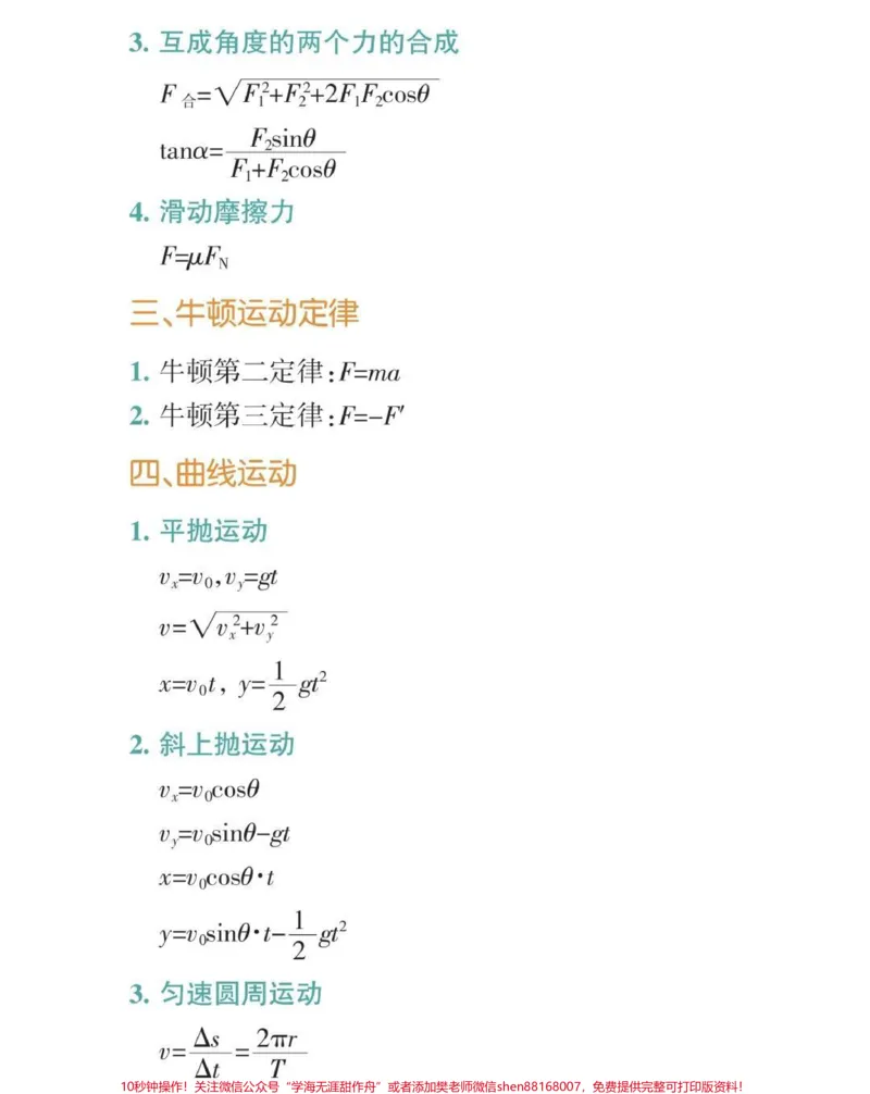 《高中三年物理要考的公式都在这里了#高中物理#物理#知识点总结#图文伙伴计划#qunju888.com图文来了_最新小学1-9年级各科+幼升小+综合类学习资源汇总包》第2页预览