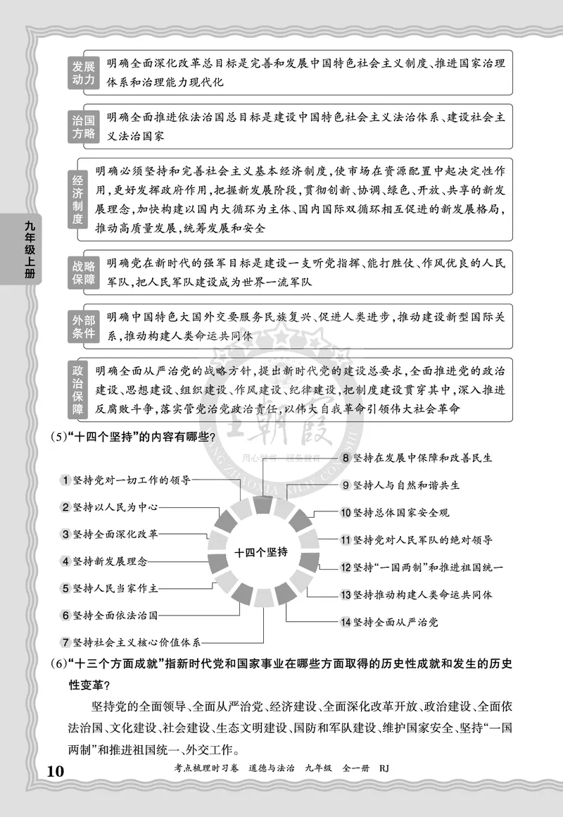 《2027道德与法治9年级全一册-考点梳理手册_2027版初中《王朝霞考点梳理手册》9年级上册（道法）》第10页预览