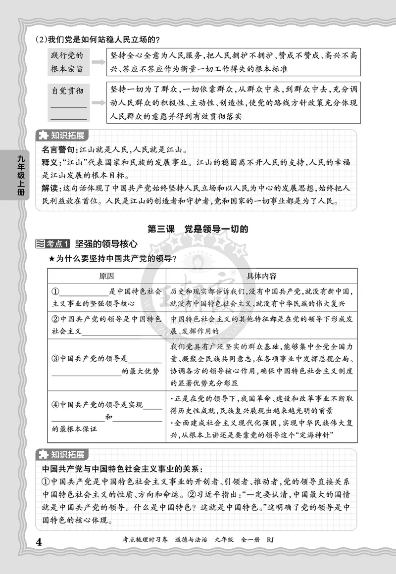 《2027道德与法治9年级全一册-考点梳理手册_2027版初中《王朝霞考点梳理手册》9年级上册（道法）》第4页预览