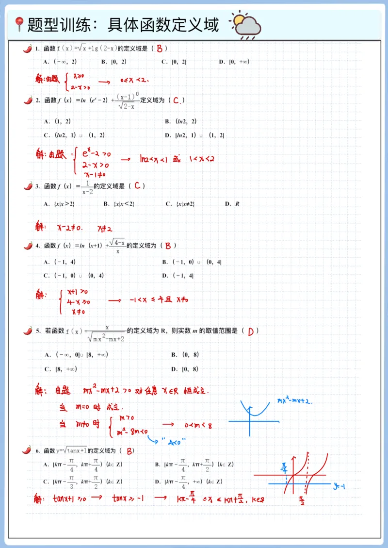 《高三冲刺笔记-函数01-函数定义域_2026版高中《二三轮复习+冲刺复习》_高考数学冲刺笔记猫老师猫老师2026版高考数学冲刺笔记+猫老师2026年高考数学考点一遍过全套(完整版)》第2页预览