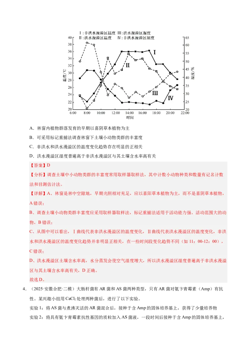 《专题09实验与探究（教师版）_高考一二三轮复习_生物_2026年-生物高考专项复习_2025年高考生物二模试题分类汇编（安徽专用）》第3页预览