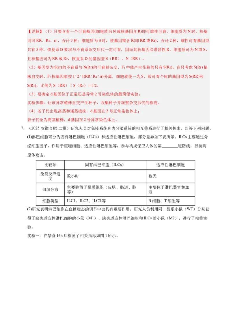 《专题09实验与探究（教师版）_高考一二三轮复习_生物_2026年-生物高考专项复习_2025年高考生物二模试题分类汇编（安徽专用）》第8页预览