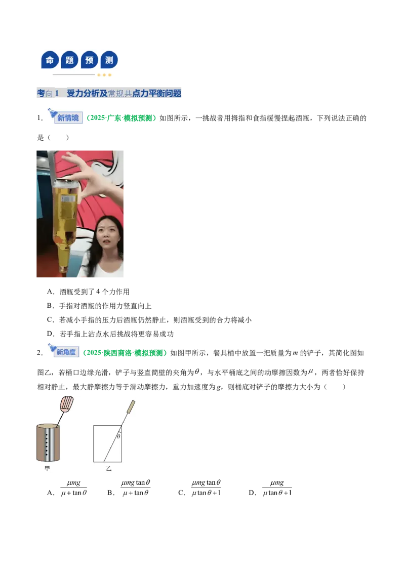 《专题01力与物体的平衡（复习讲义）（全国通用）（学生版）_高考一二三轮复习_物理_2026年-物理高考二轮复习_2026年高考物理二轮复习课件+讲义+练习（新高考通用）-G92(1)_2026版》第10页预览