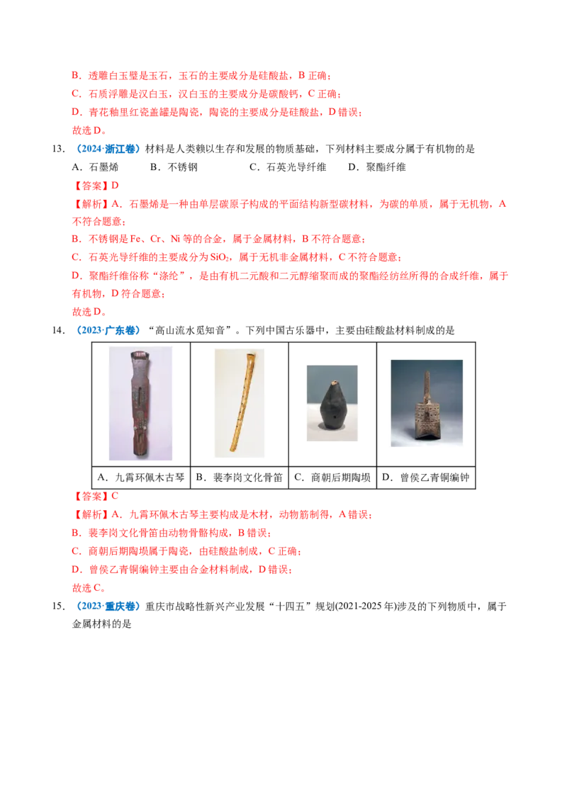 《专题01化学与STSE（教师版）_高考一二三轮复习_化学_2026年-化学高考专项复习_五年（2021-2025）高考化学真题分类汇编（全国通用）-C438》第6页预览