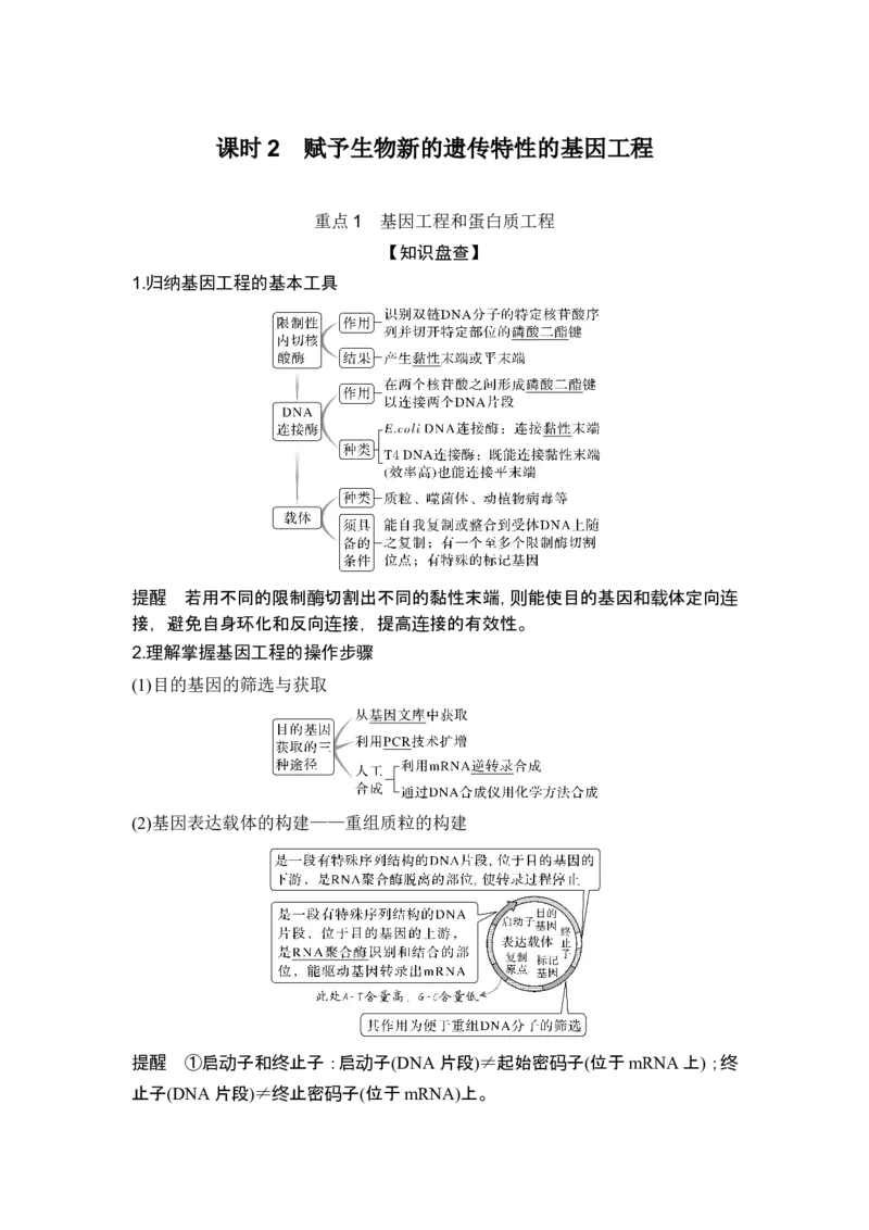 《课时2赋予生物新的遗传特性的基因工程(1)_2026版高中《二三轮复习+冲刺复习》_另附1套Word版题库_第一篇　大概念专题突破_大概念八利用生物技术与工程生产对人类有用的产品》第1页预览