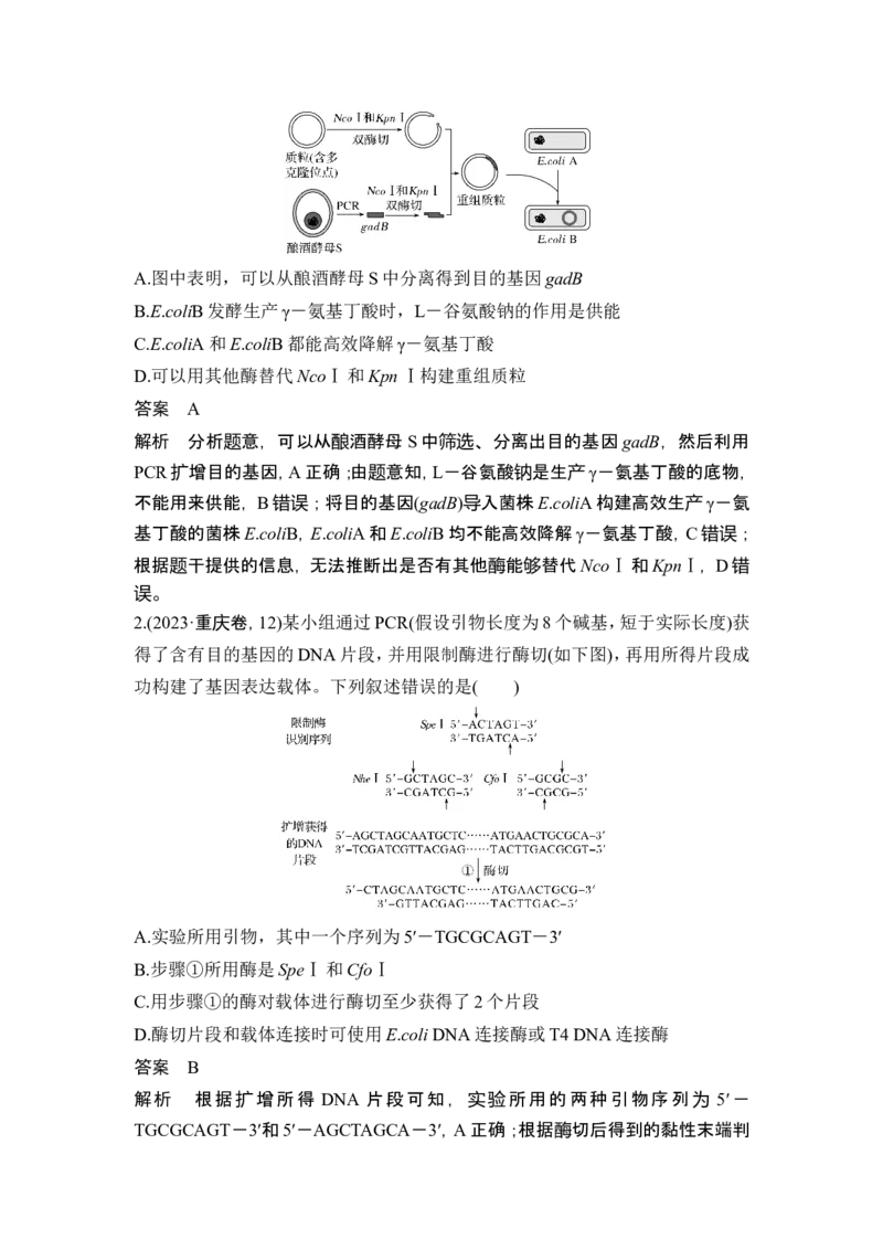 《课时2赋予生物新的遗传特性的基因工程(1)_2026版高中《二三轮复习+冲刺复习》_另附1套Word版题库_第一篇　大概念专题突破_大概念八利用生物技术与工程生产对人类有用的产品》第3页预览