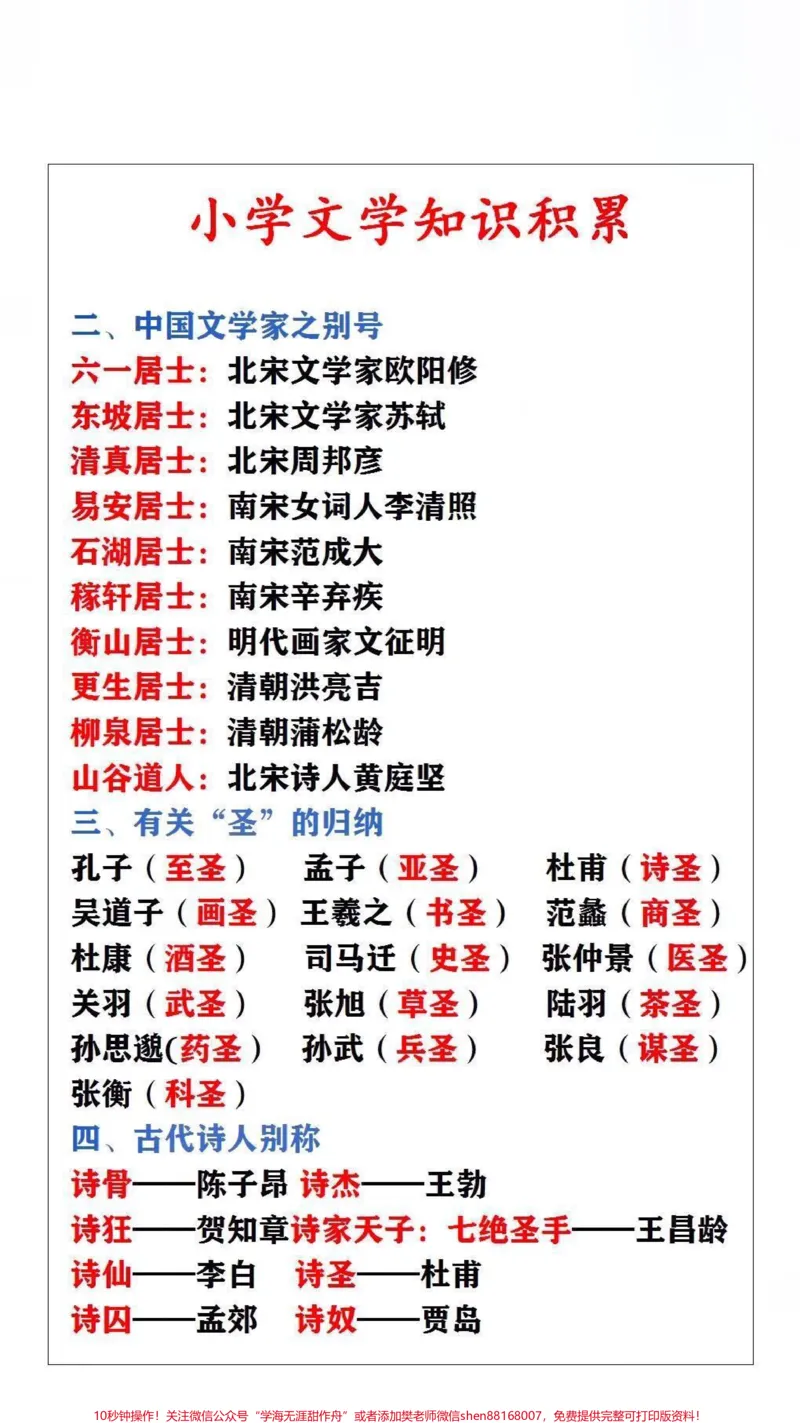 《小学文学知识积累#文学常识#qunju888.com618好物节_最新小学1-9年级各科+幼升小+综合类学习资源汇总包_价值20万元!最新小学1-9年级各科+幼升小+综合类学习资源汇总包》第2页预览