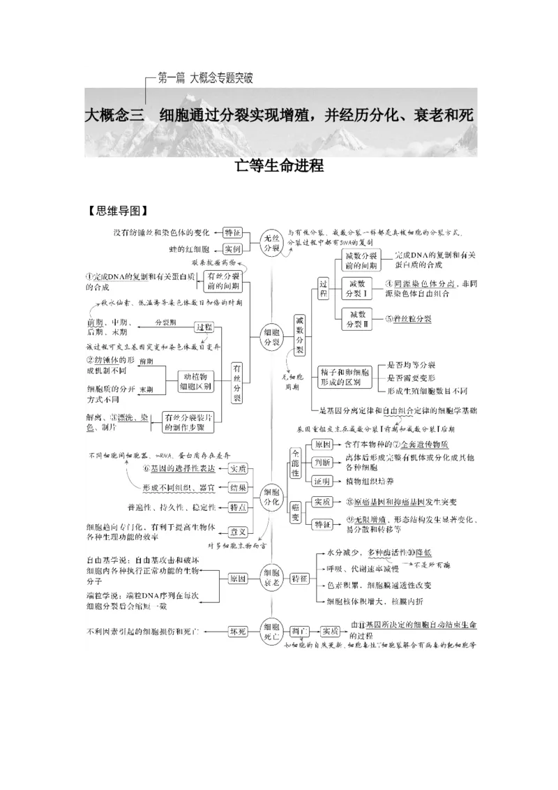 《课时1细胞增殖、分化、衰老和死亡等生命进程_2026版高中《二三轮复习+冲刺复习》_另附1套Word版题库_第一篇　大概念专题突破》第1页预览