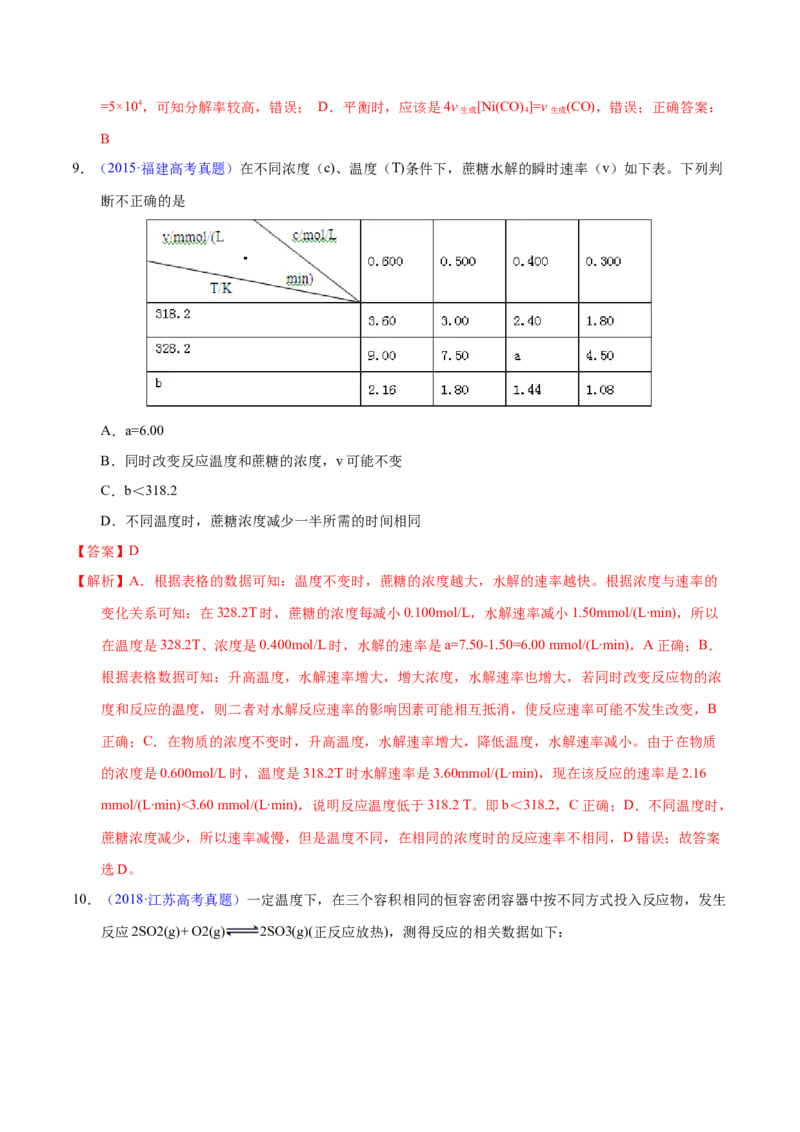 《专题40化学平衡的建立与移动（B）（教师版）_初高中资料库_高中资料库（转存避免链接过期失效）_高中化学》第7页预览