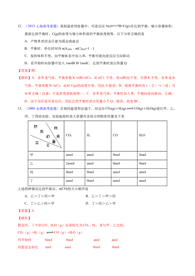 《专题40化学平衡的建立与移动（B）（教师版）_初高中资料库_高中资料库（转存避免链接过期失效）_高中化学》第9页预览