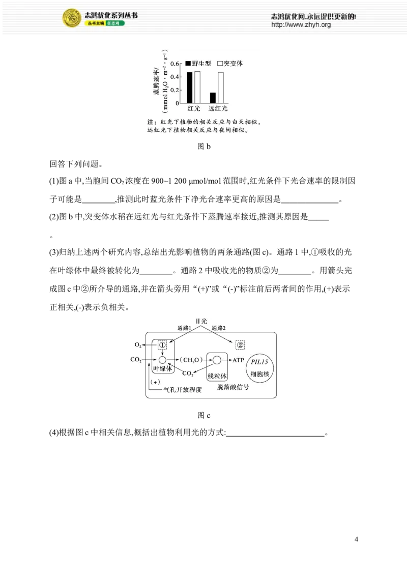 《限时练6　环境胁迫对光合作用的影响及细胞代谢与生产实践_2026版高中《二三轮复习+冲刺复习》_高考总复习优化设计二轮用书生物课后习题Word_课后习题_71》第4页预览