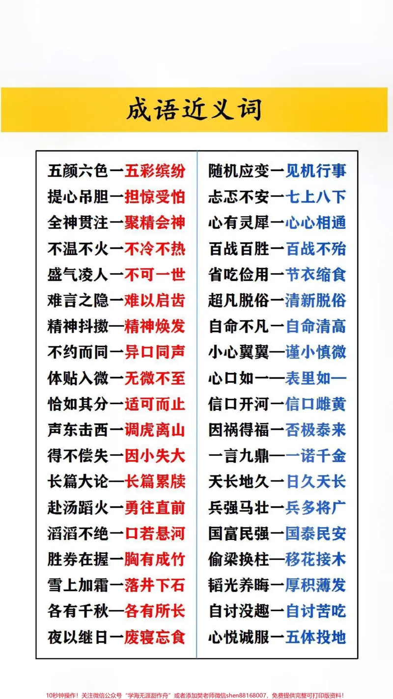 《成语近义词#必考考点#家长收藏孩子受益_最新小学1-9年级各科+幼升小+综合类学习资源汇总包_价值20万元!最新小学1-9年级各科+幼升小+综合类学习资源汇总包》第1页预览