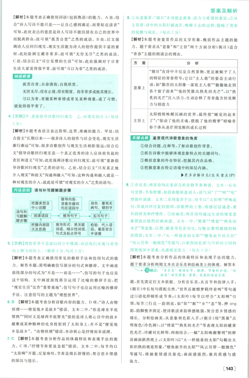 《答案语文_2027高中必刷题_必刷题2027_2027高一高二必刷题_语文_2027高中必刷题语文（必修一人教）》第5页预览