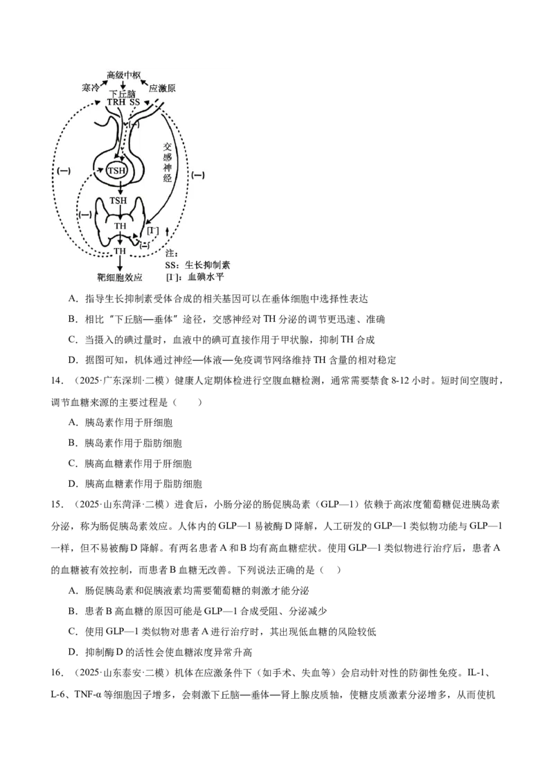 《专题10体液调节和免疫调节（学生版）_高考一二三轮复习_生物_2026年-生物高考专项复习_2025年高考生物二模试题分类汇编（新高考专用）_2025版》第5页预览