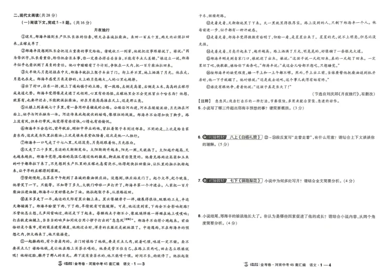 《语文（河南红）(1)_2026秋初中教辅合集_2027天星系列_2027《天星金考卷•中考45套》语文（河南）》第7页预览